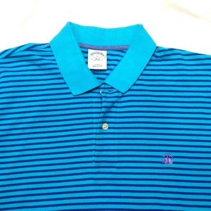 Brooks Brothers 346 Polo Shirt Adult Large Striped Sheep Cotton Rugby Men